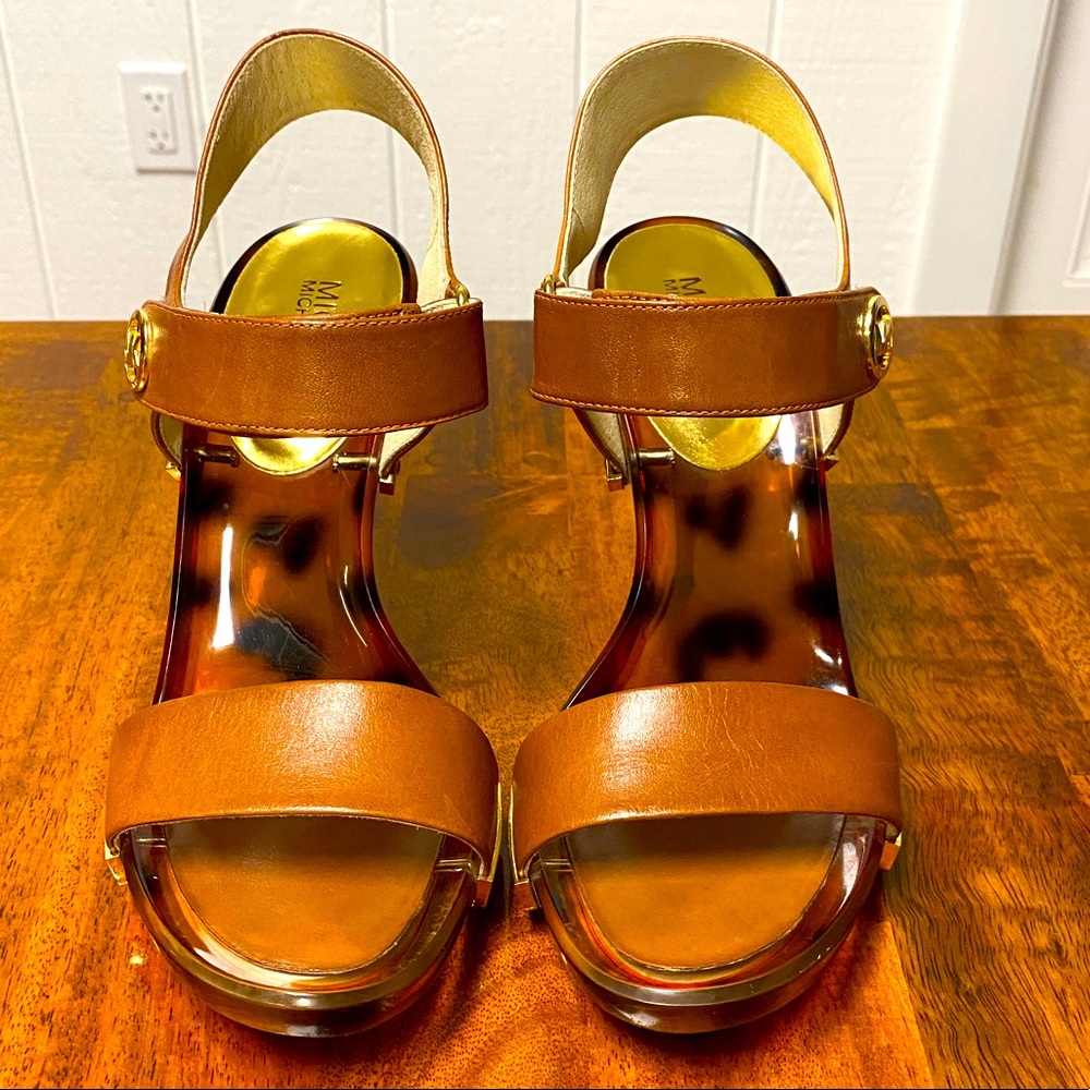 Michael Kors Lani Gold Heel Sandal Size 8